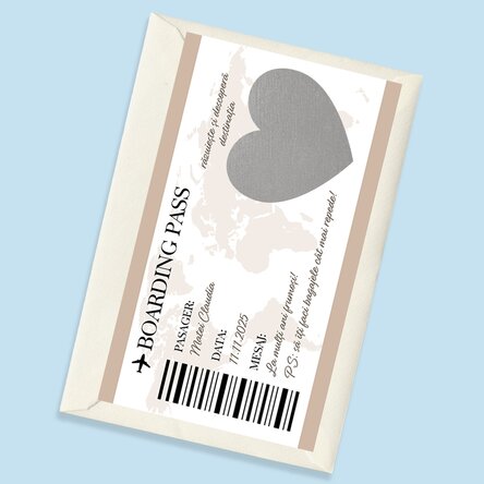 Personalised scratch card with text - Boarding pass