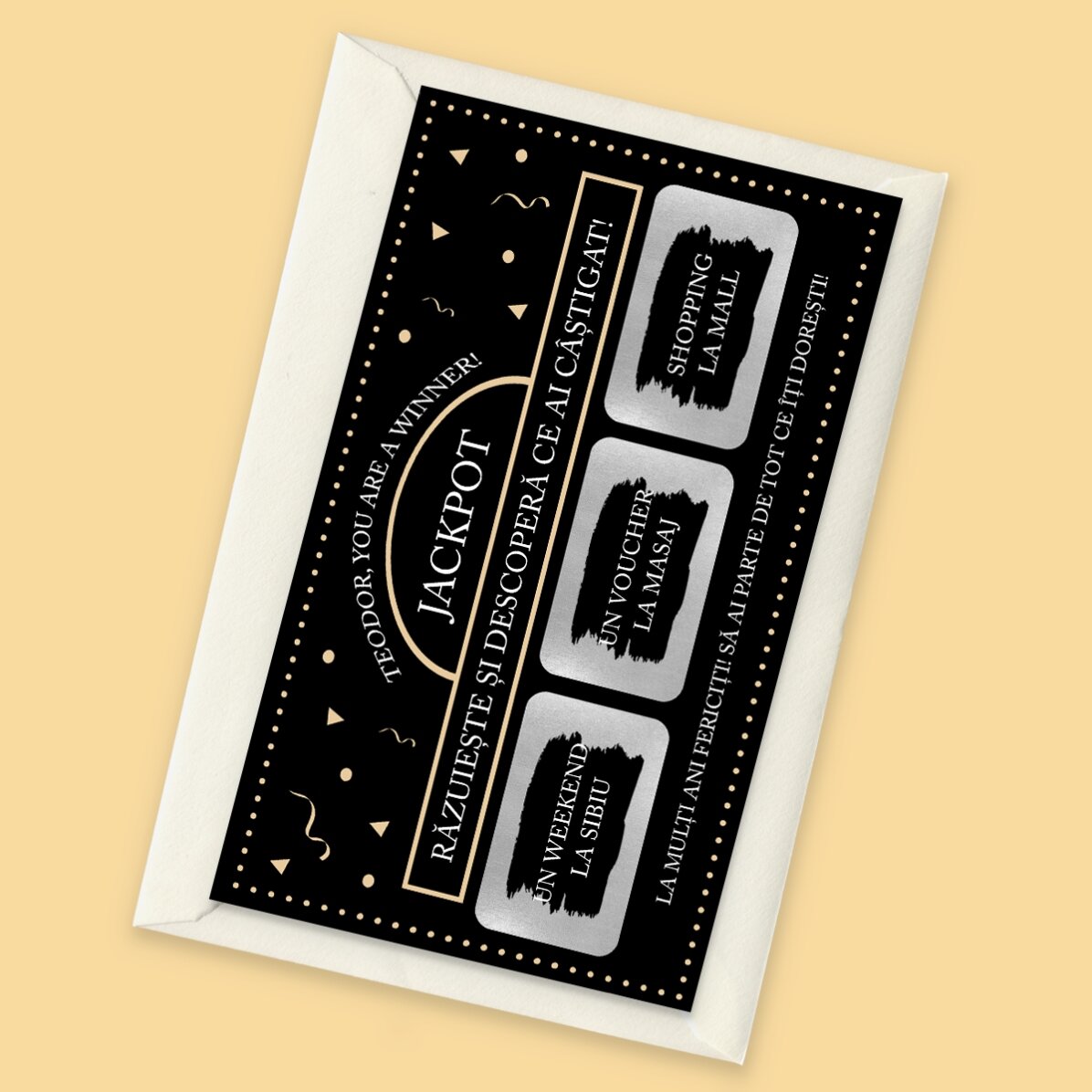 Personalised scratch card with text - Jackpot