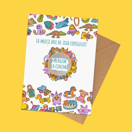 Card răzuibil personalizat cu text pentru copii - Kids