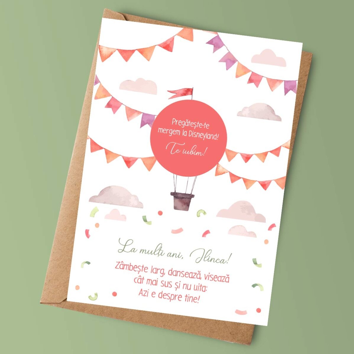 Personalised scratch card with text for children - Birthday