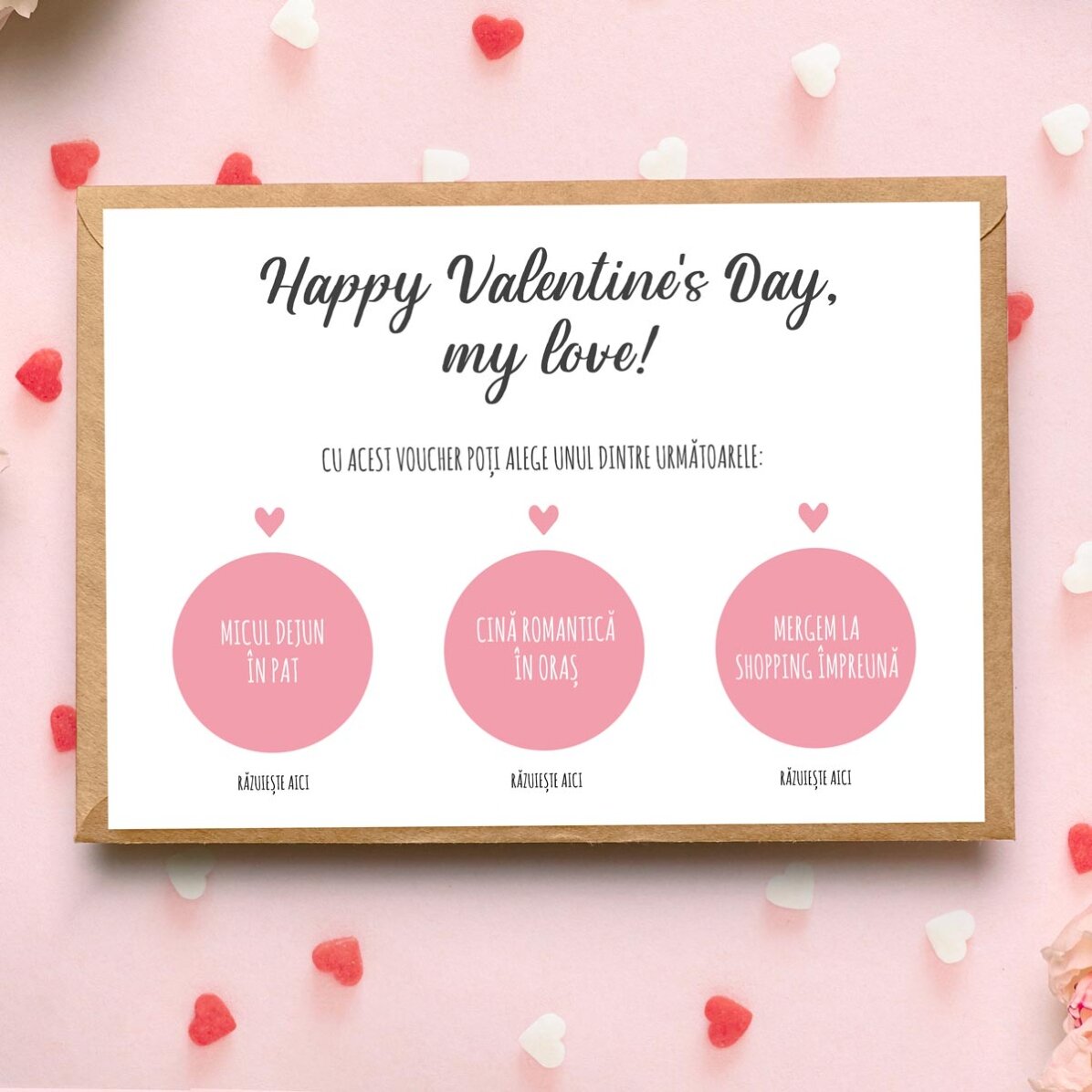 Card răzuibil personalizat cu text - Voucher