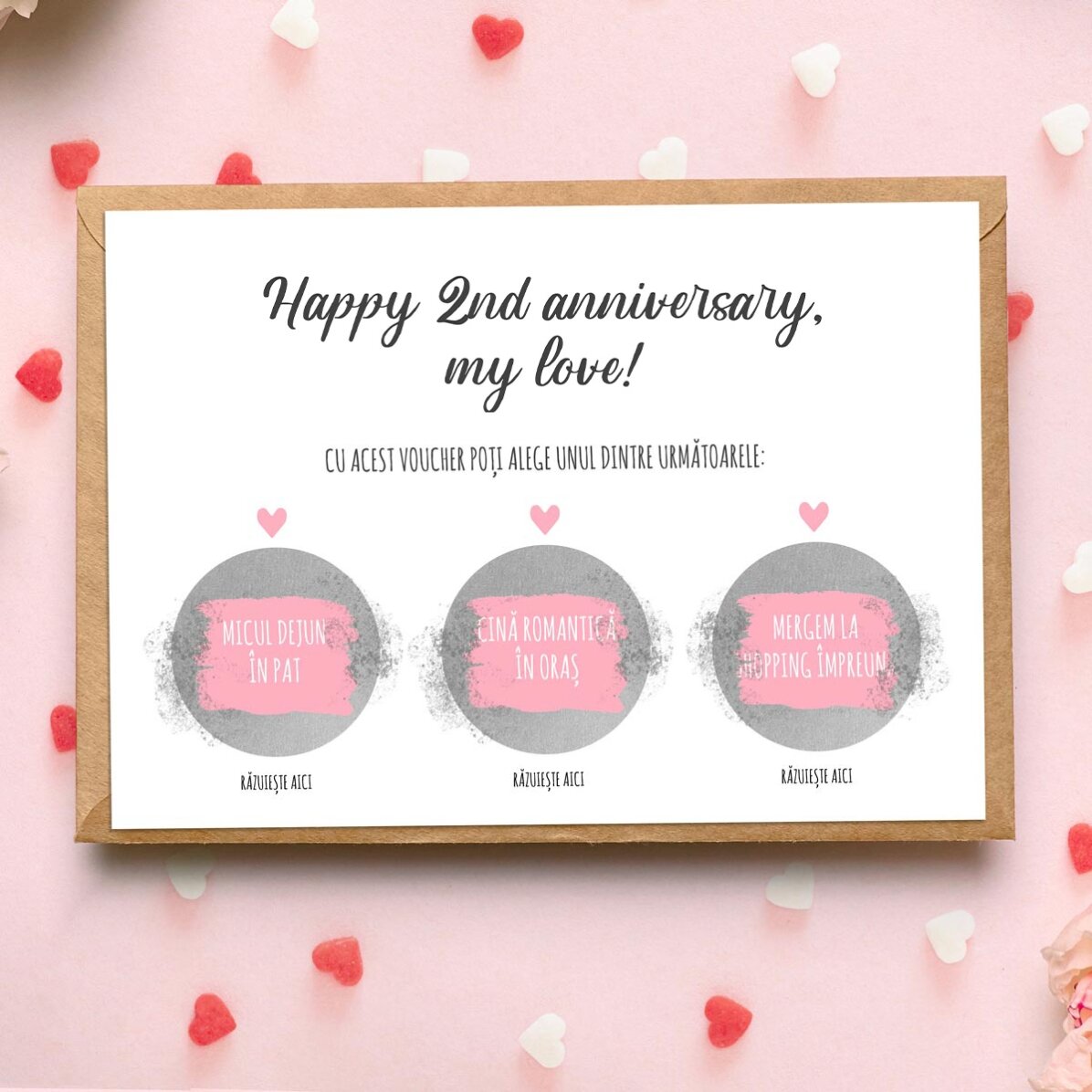 Card răzuibil personalizat cu text - Voucher