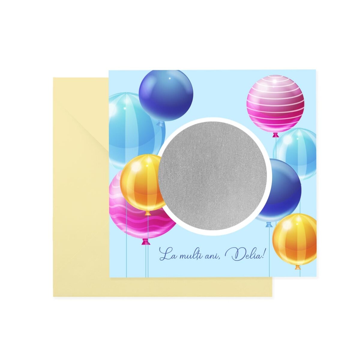 Card răzuibil personalizat cu text - Zi de naștere