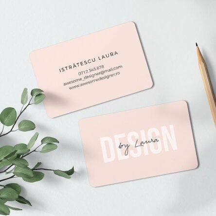 Carte de vizită aluminiu personalizată față-verso cu text - SIMPLE 