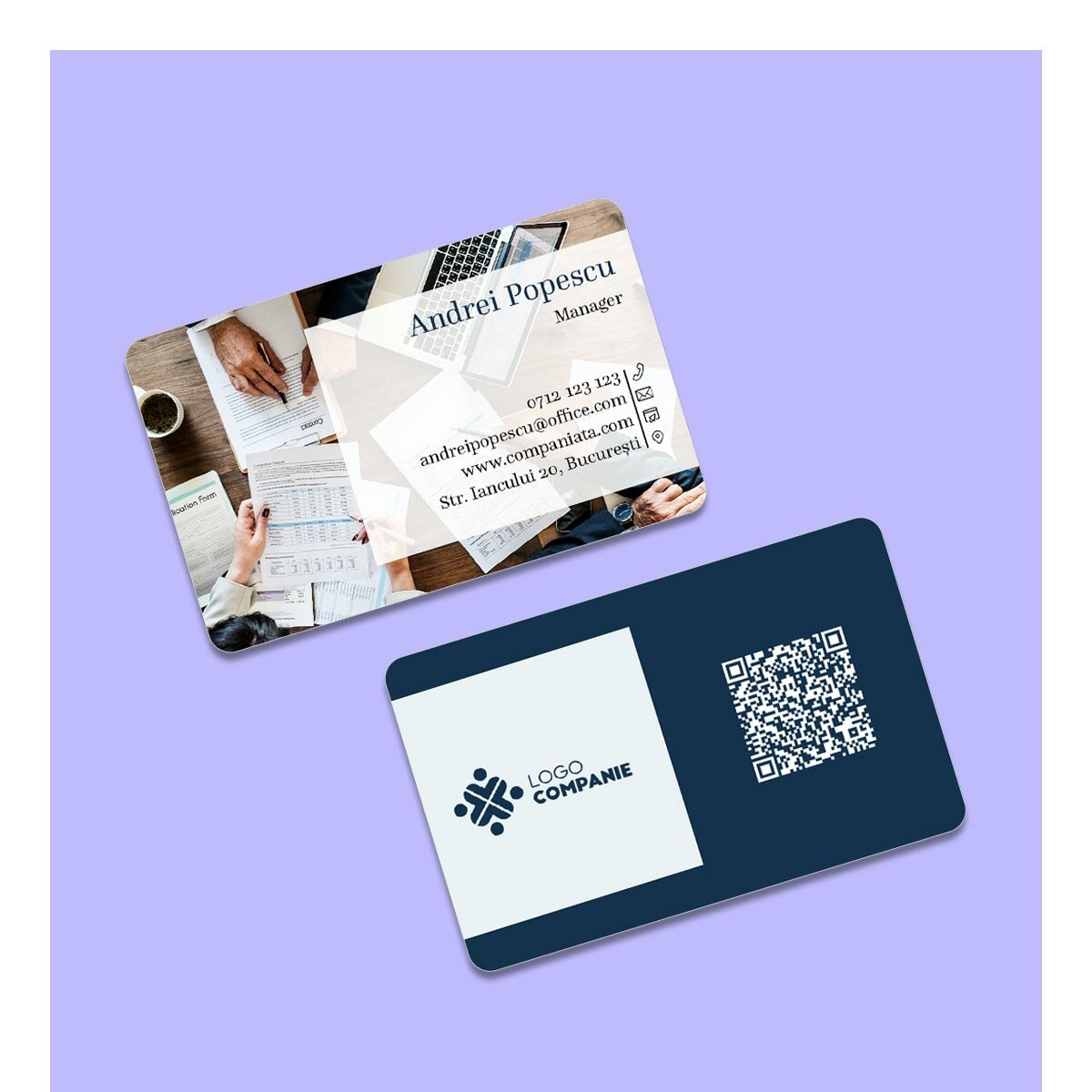 Customised aluminium business cards