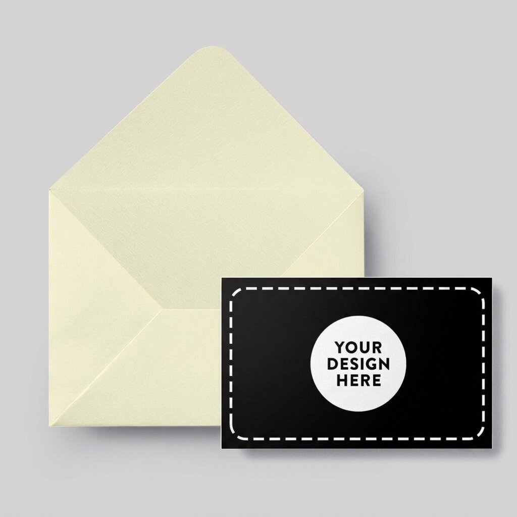 Double-sided personalised paper business cards with a QR code and your own design