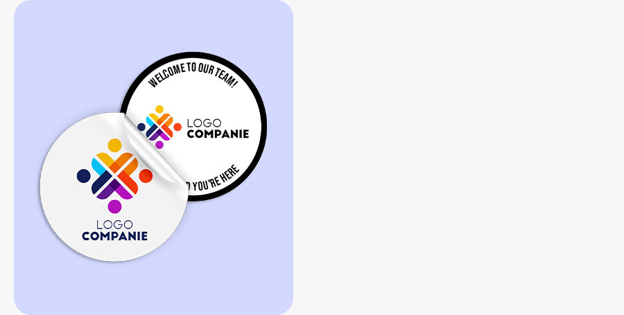 Stickers, self-adhesive labels and other corporate accessories