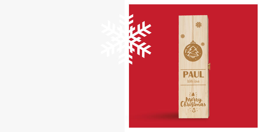 Engraved Christmas wine boxes