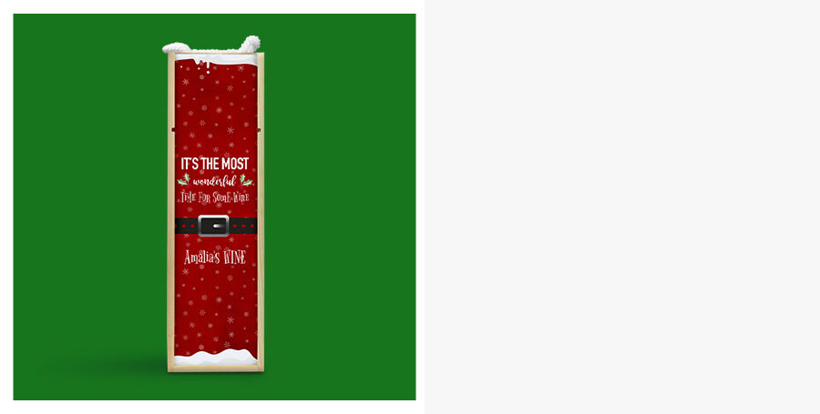 Personalised wine boxes with Christmas photo