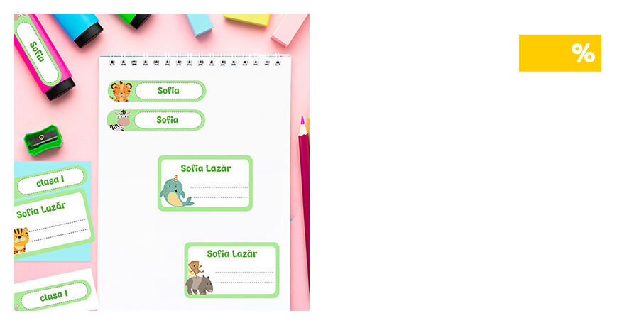 Personalised labels for notebooks and books