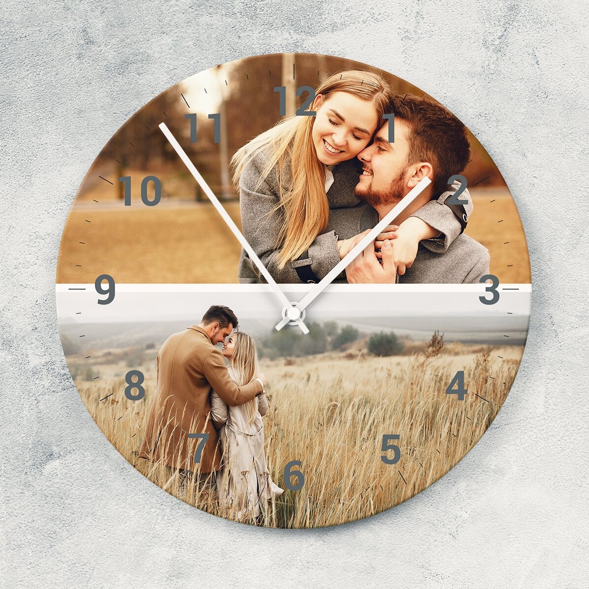 Ceas personalizat cu 2 poze și cifre