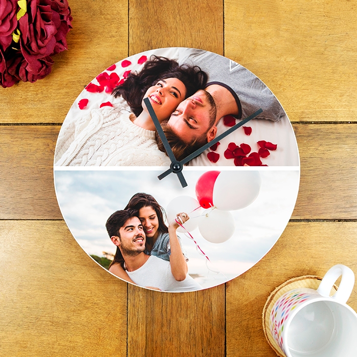 Ceas personalizat cu 2 poze
