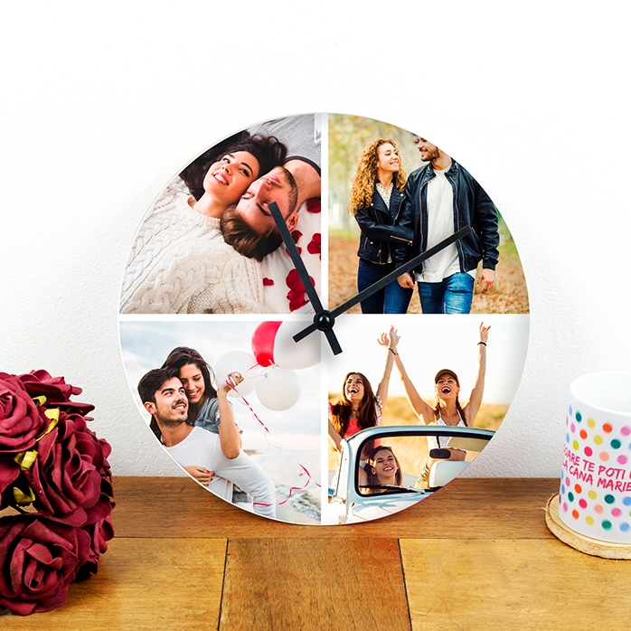 Ceas personalizat cu 4 poze