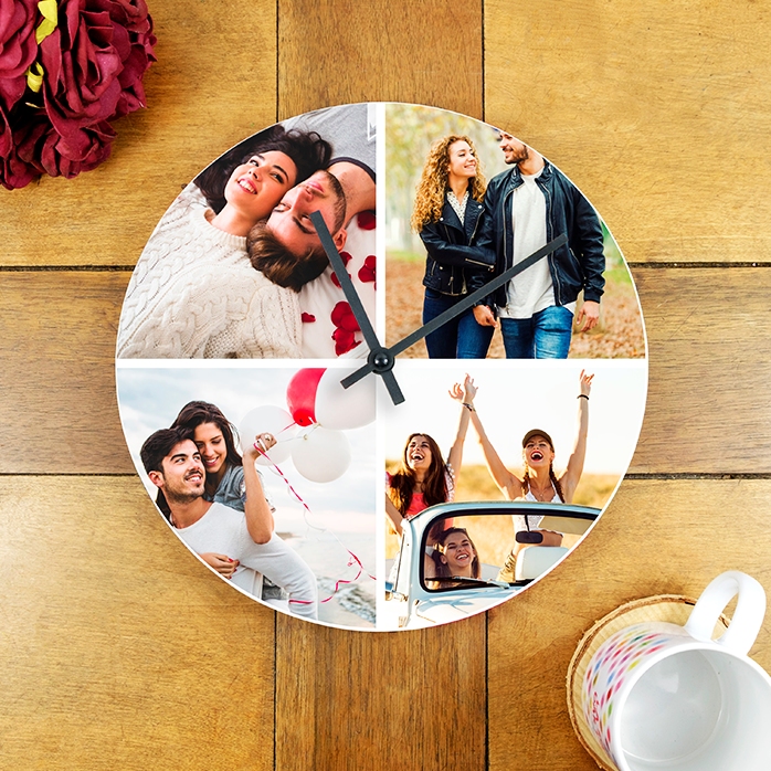 Ceas personalizat cu 4 poze