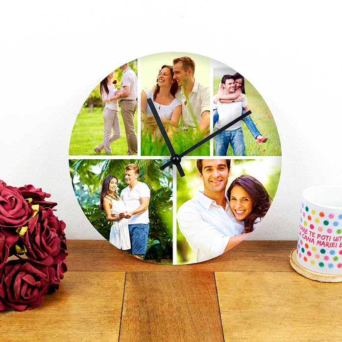 Ceas personalizat cu 5 poze