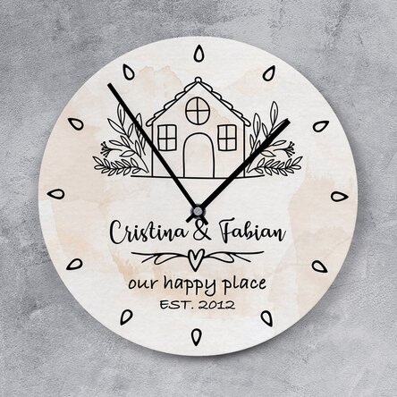 Ceas personalizat cu text - Happy place