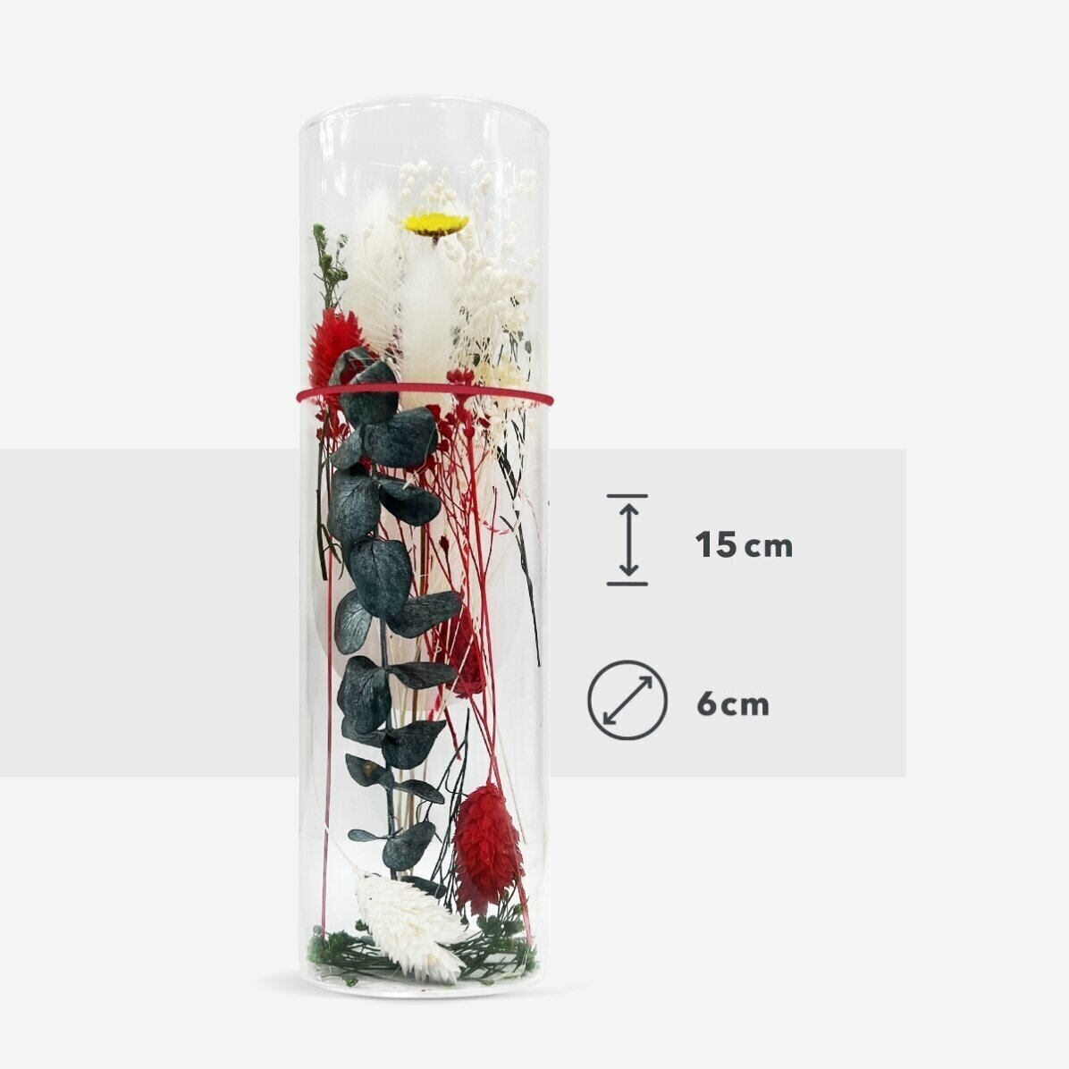 Glass ornament with preserved flowers, personalised with a message for teachers