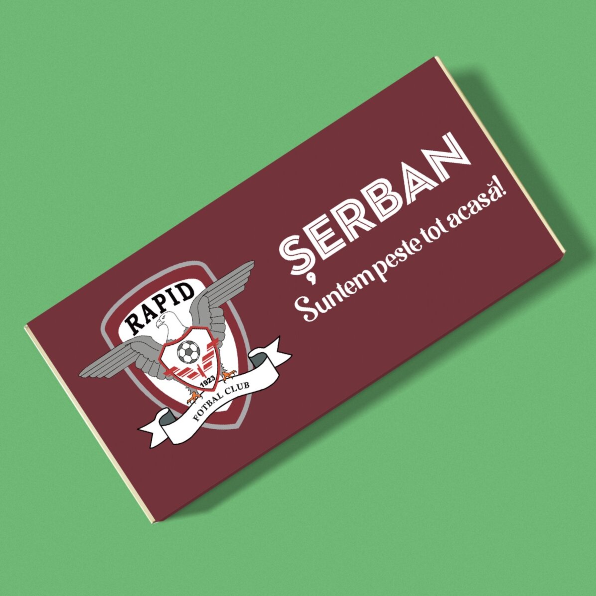 Ciocolată FC Rapid personalizată cu nume și text