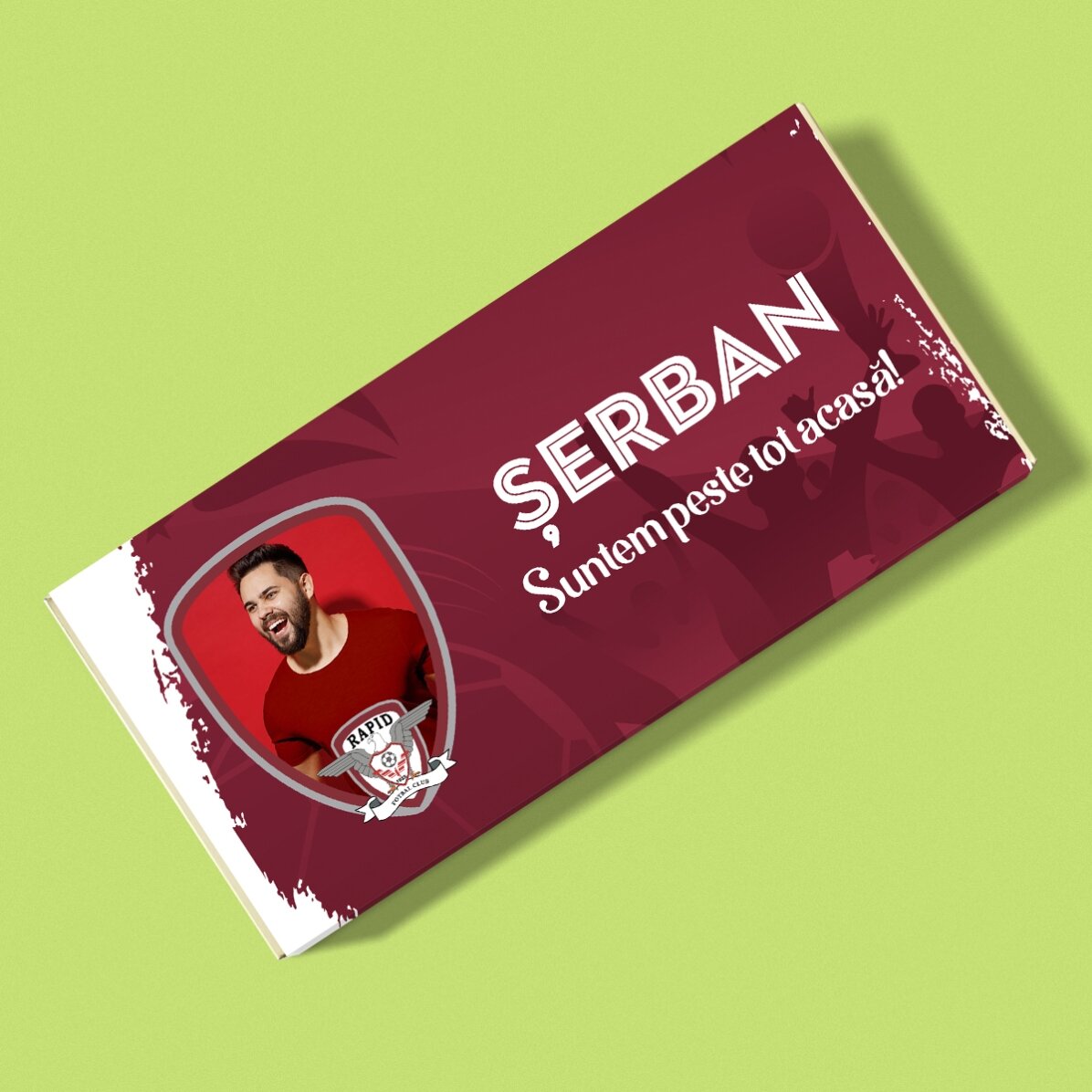 Ciocolată FC Rapid personalizată cu poză și text