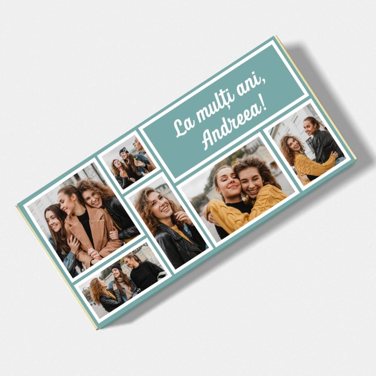 Ciocolată personalizată cu 7 poze și mesaj 