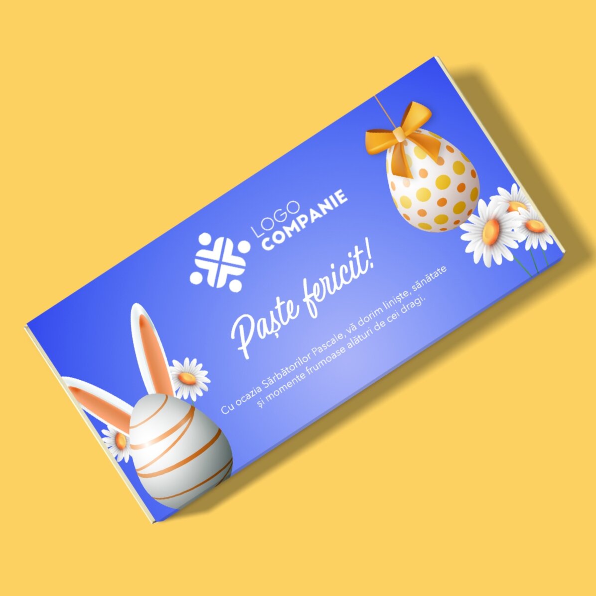 Ciocolată personalizată cu logo și mesaj - Easter