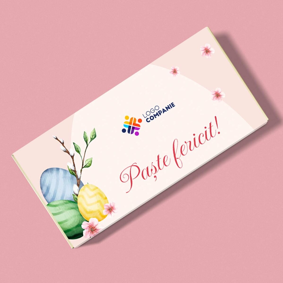 Personalised chocolate with logo and message - Easter