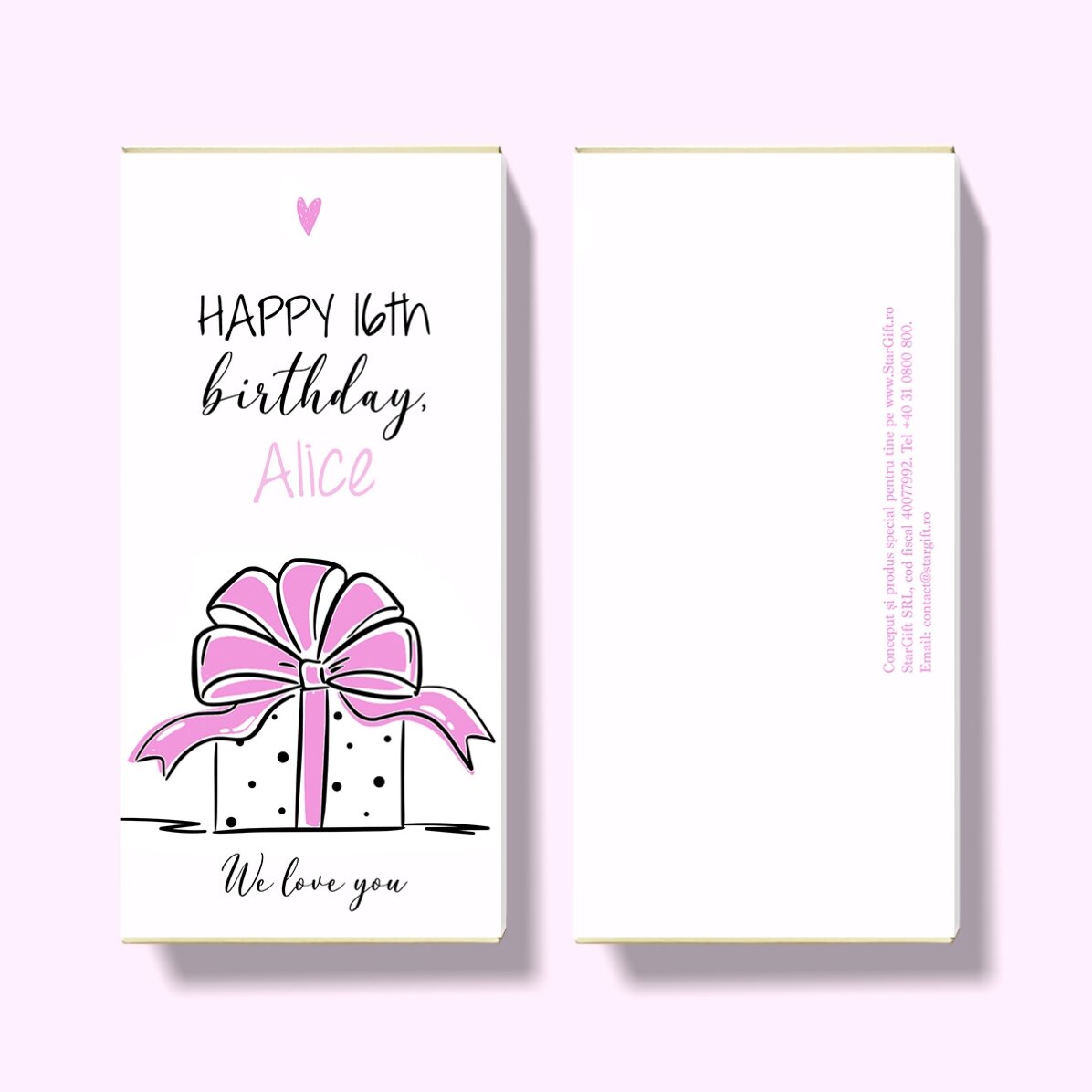 Ciocolată personalizată cu mesaj - Birthday gift