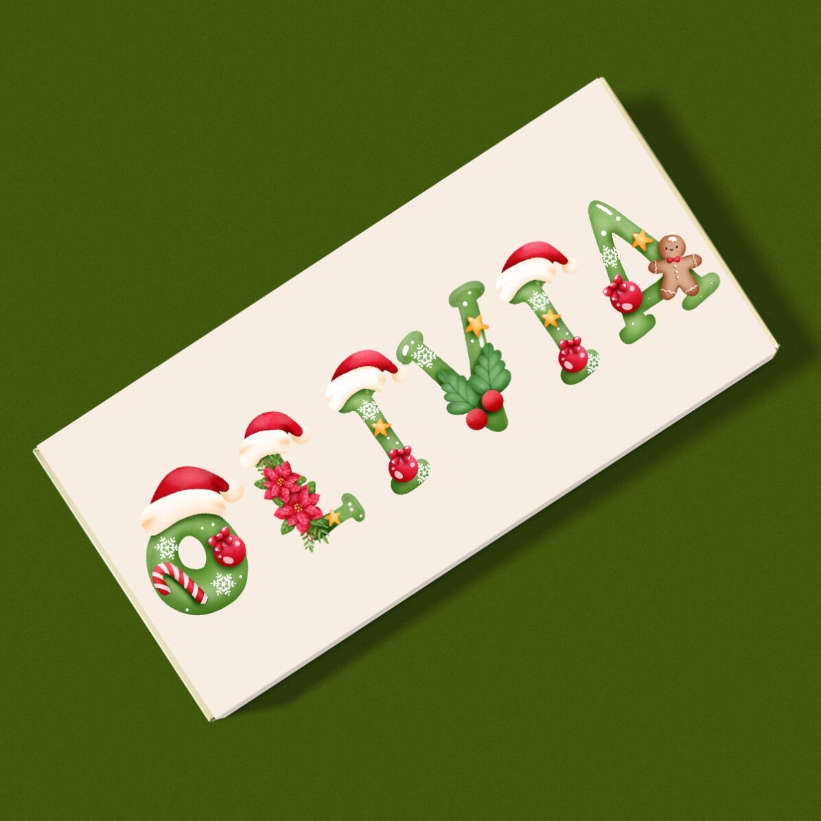 Ciocolată personalizată cu mesaj  - Crăciun fericit!