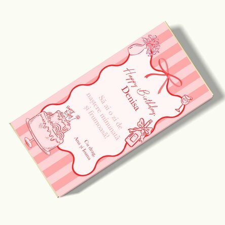 Ciocolată personalizată cu mesaj - Happy Birthday!