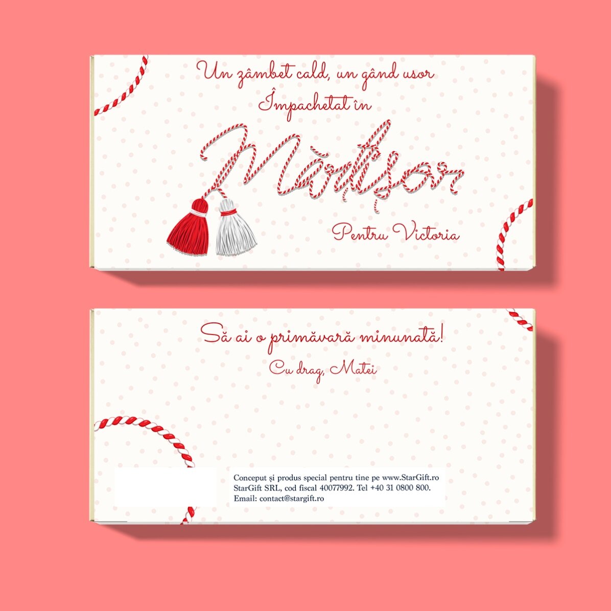 Personalised chocolate with message