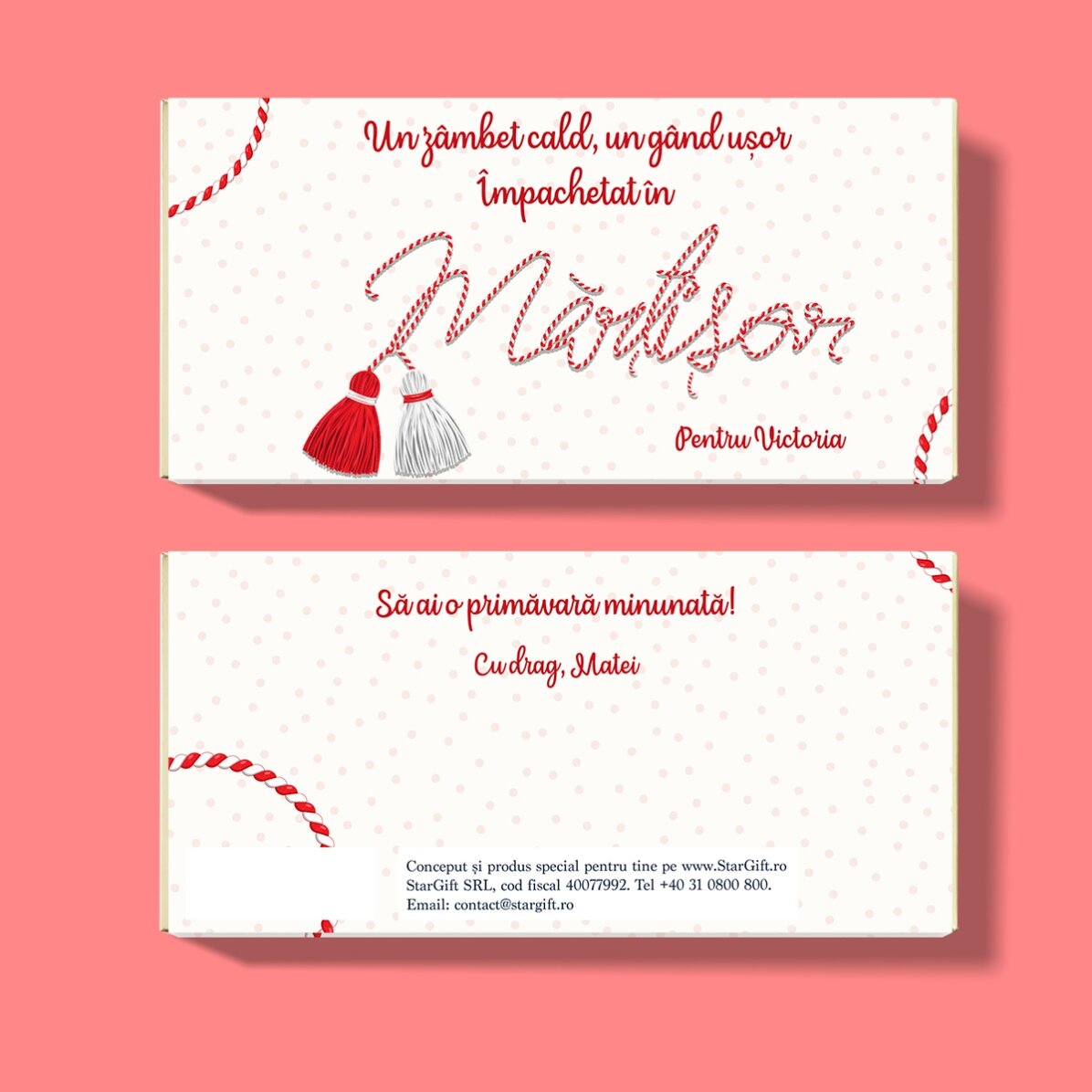 Personalised chocolate with message