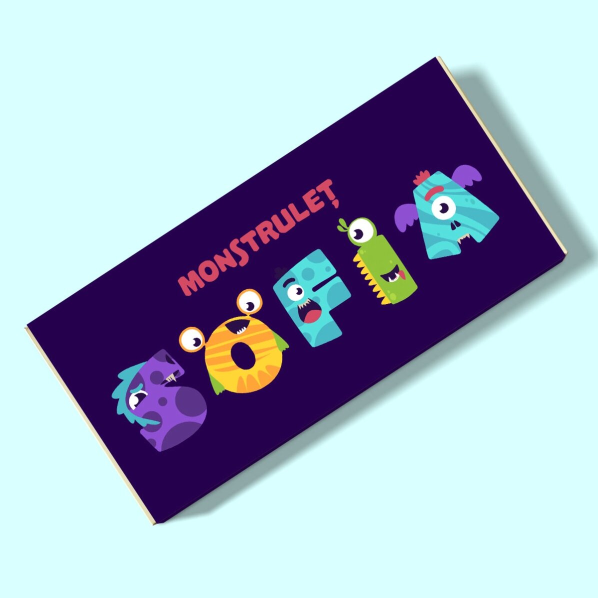 Ciocolată personalizată cu mesaj - Monstruleț