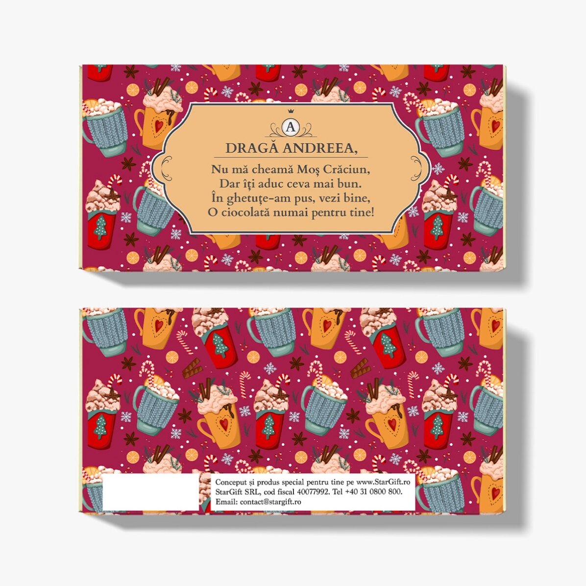 Ciocolată personalizată cu mesaj  - Nu mă cheamă Moș Crăciun