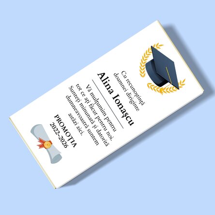 Personalised chocolate with message for teachers - Graduation