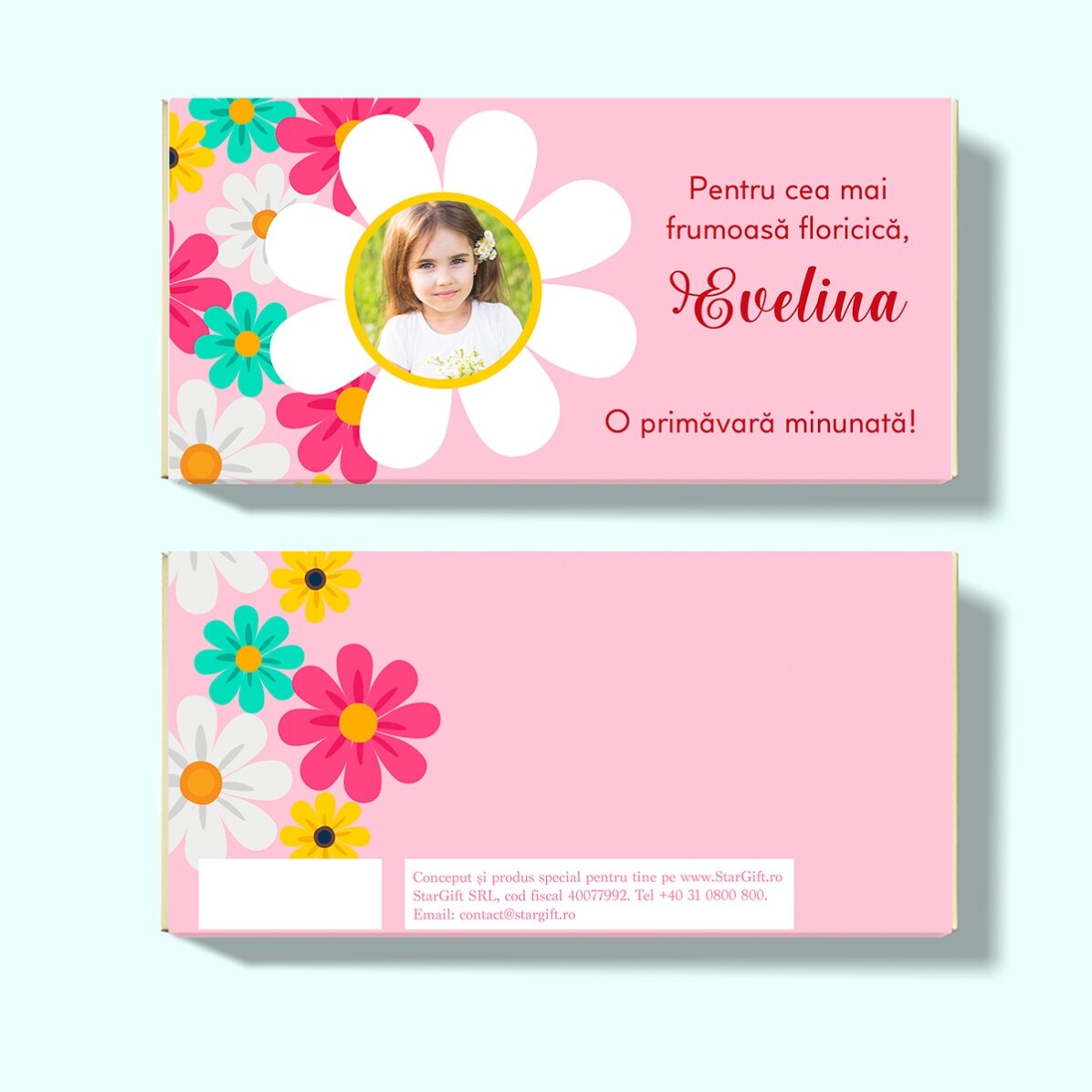 Personalised chocolate with message and photo - Floricele