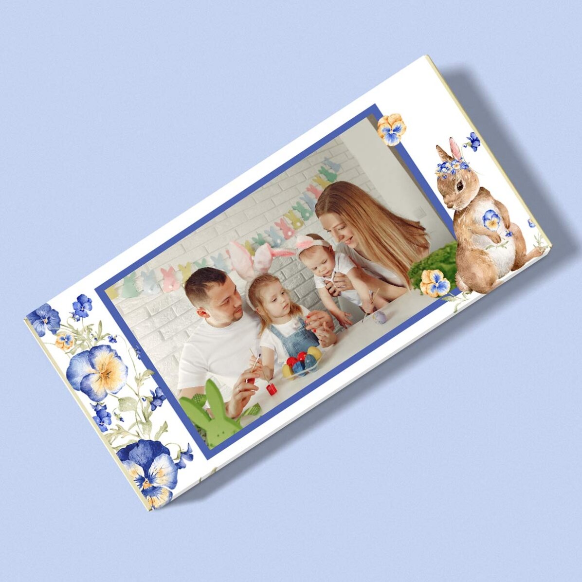 Ciocolată personalizată cu mesaj și poză - Iepuraș