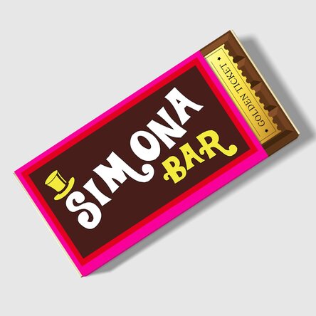 Personalised chocolate with name - Golden ticket
