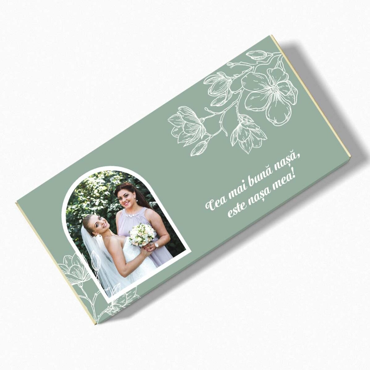 Ciocolată personalizată cu o poză și mesaj - Flowers