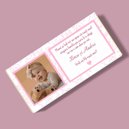 Personalised chocolate with photo and message - Godparent request