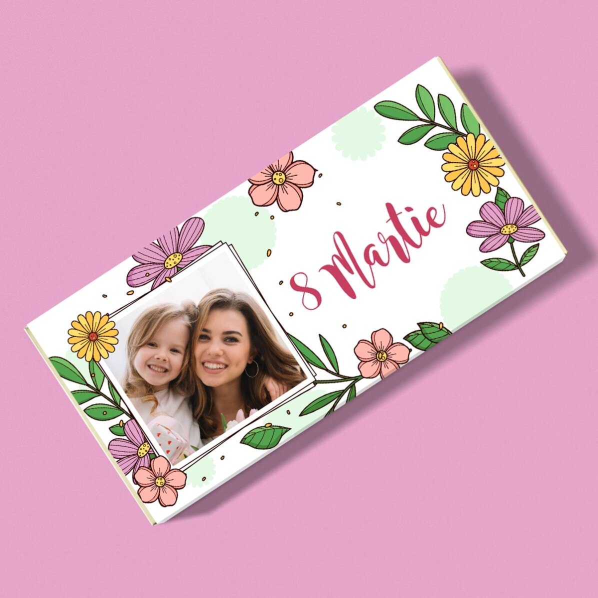 Ciocolată personalizată cu poză și mesaj - Martie