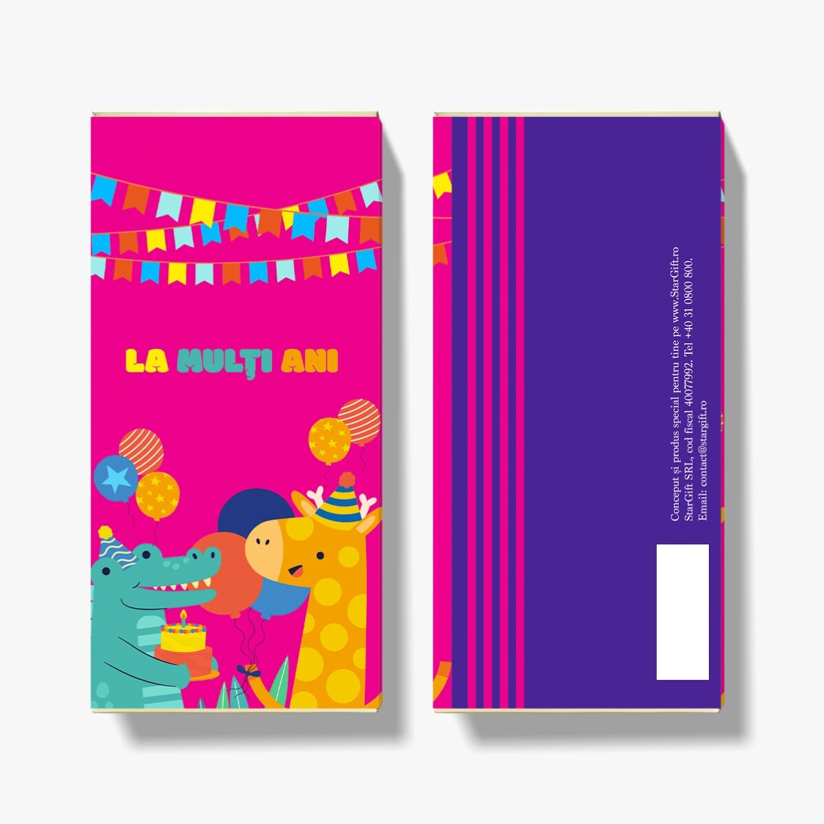 Ciocolată personalizată cu text - Animăluțe