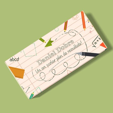 Ciocolată personalizată cu text - Caietul școlarului