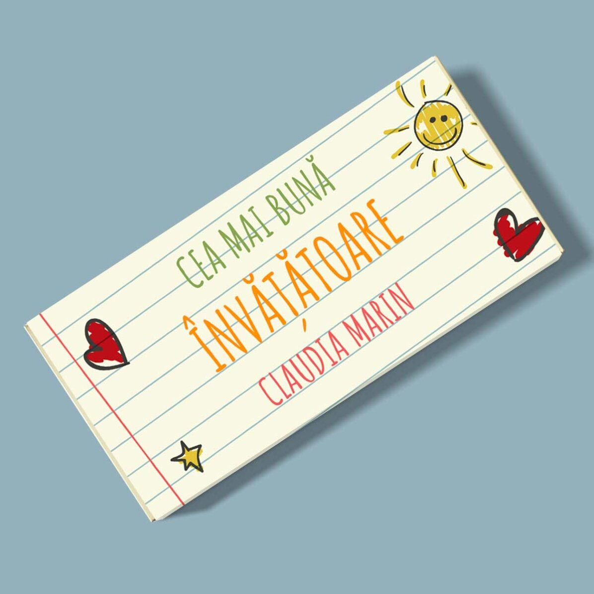 Ciocolată personalizată cu text - Cea mai bună învățătoare