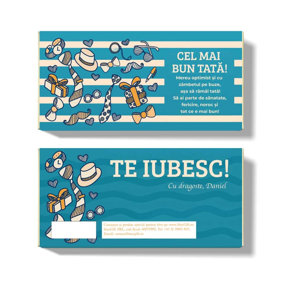 Ciocolată personalizată cu text - Cel mai bun tată!