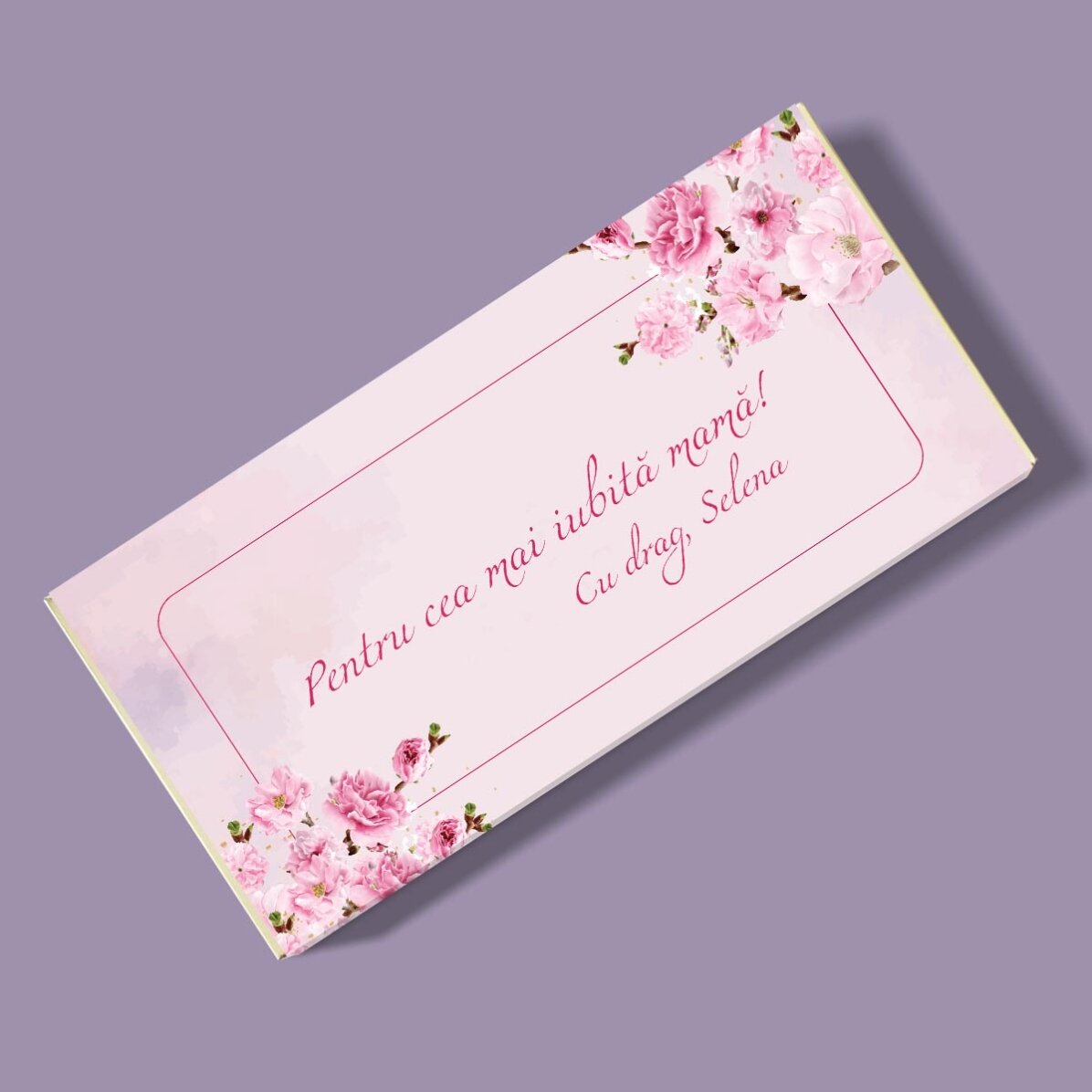 Ciocolată personalizată cu text - Cherry Blossom