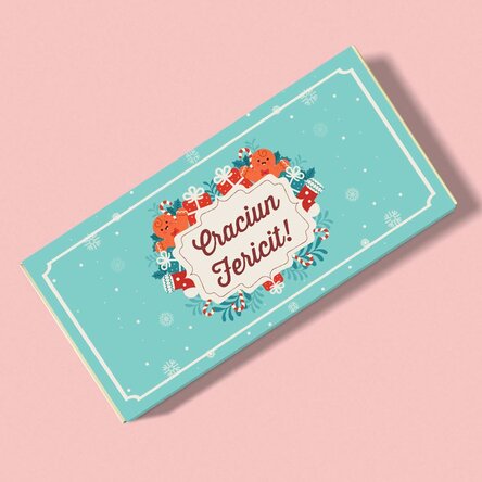 Ciocolată personalizată cu text pentru Crăciun - Gingerbread