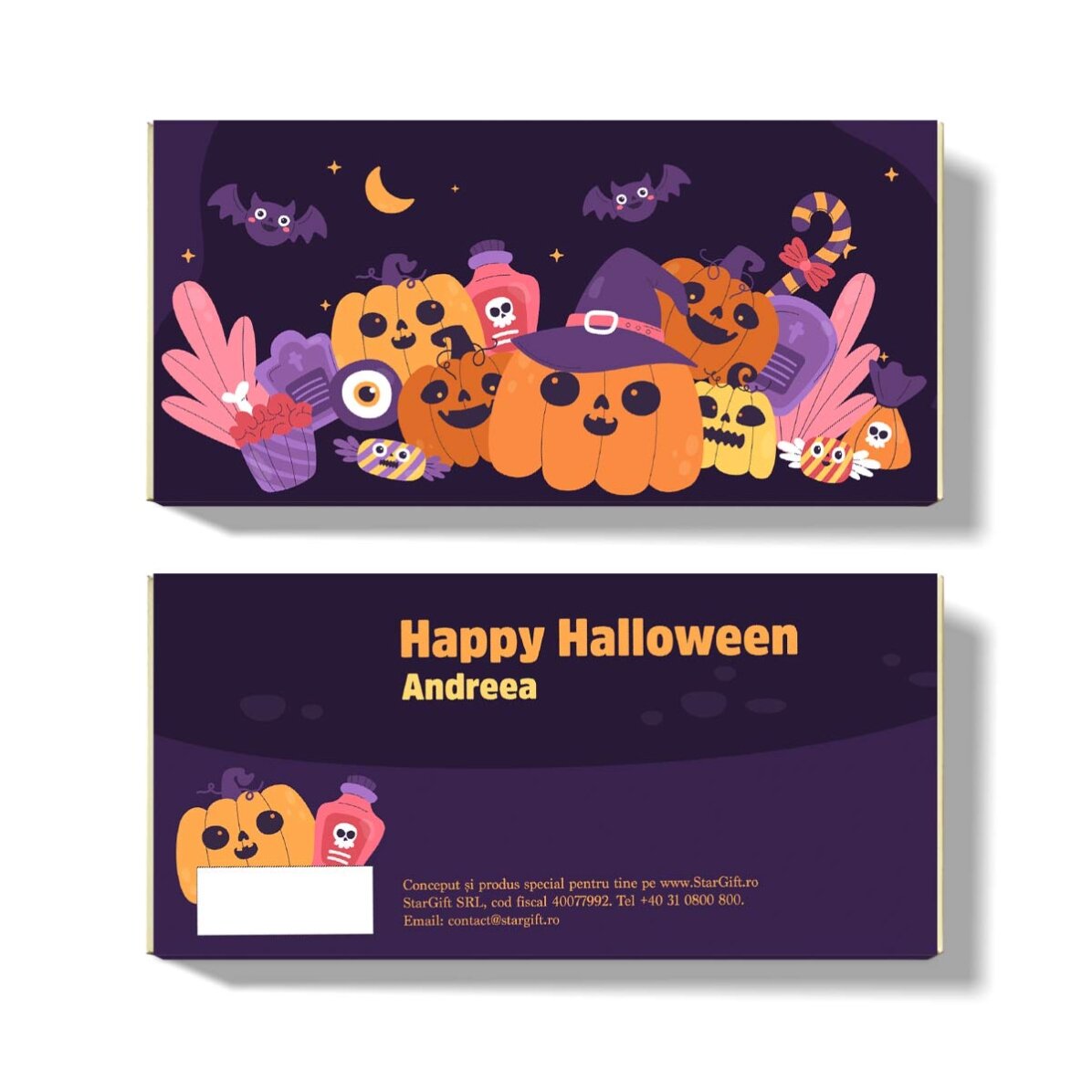 Ciocolată personalizată cu text - Pumpkin