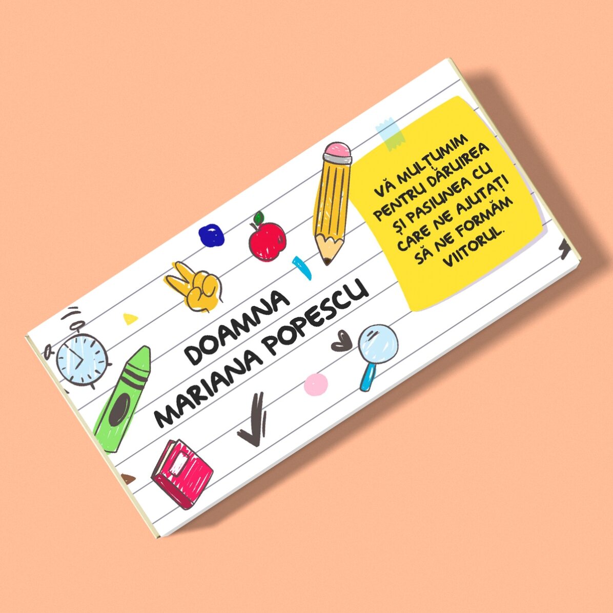 Personalised chocolate with text - School