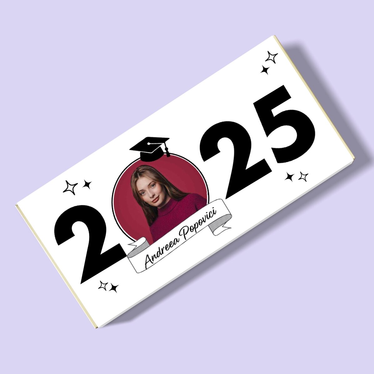 Ciocolată personalizată cu text și poză - Absolvire