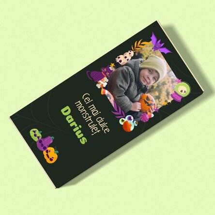Ciocolată personalizată cu text și poză - Halloween
